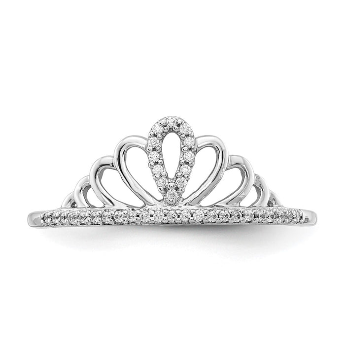 Shop 14K White Gold Diamond Crown Ring - Stylish Luxury with Timeless Value-4