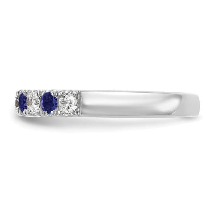 Exclusive 14K White Gold 1/2 Carat Diamond Band with Blue Sapphire Accents-3
