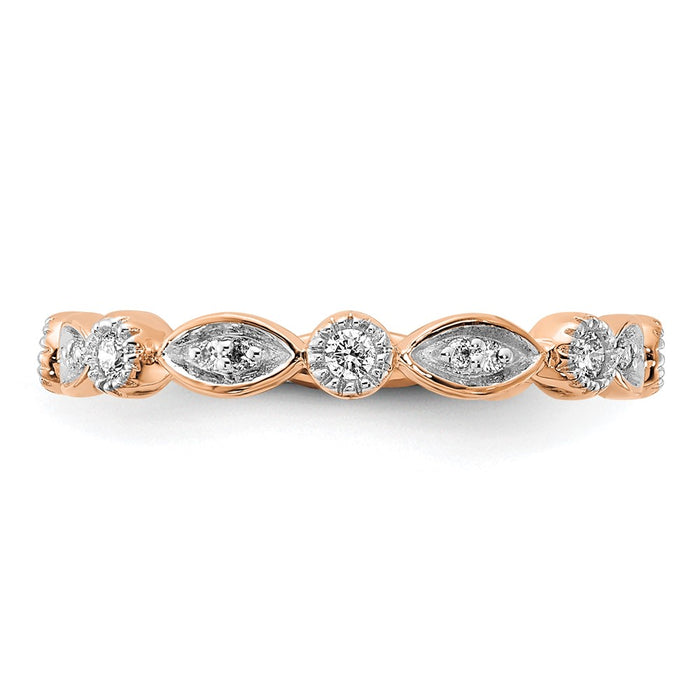 Buy Stylish 14K Rose Gold Fashion Band - 1/5 Carat Lab-Grown Diamond, VS/SI+-5