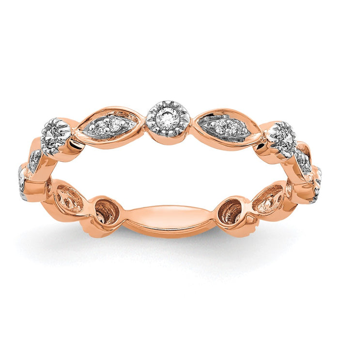 Buy Stylish 14K Rose Gold Fashion Band - 1/5 Carat Lab-Grown Diamond, VS/SI+-1