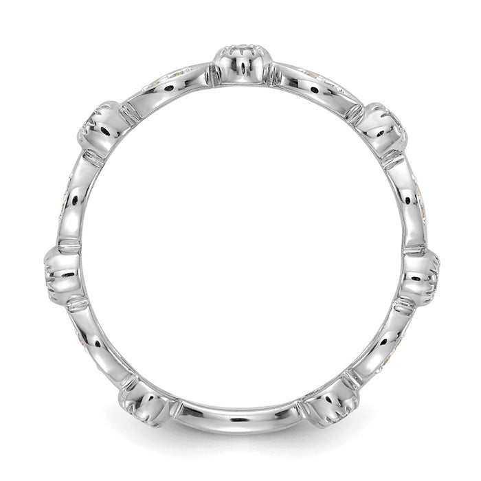 Exclusive 14K White Gold Fashion Band - 1/5 Carat Lab-Grown Diamond, Stylish Value-2