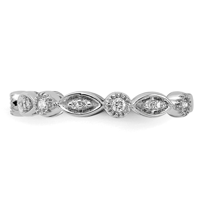 Exclusive 14K White Gold Fashion Band - 1/5 Carat Lab-Grown Diamond, Stylish Value-3
