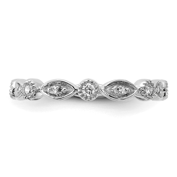 Exclusive 14K White Gold Fashion Band - 1/5 Carat Lab-Grown Diamond, Stylish Value-5