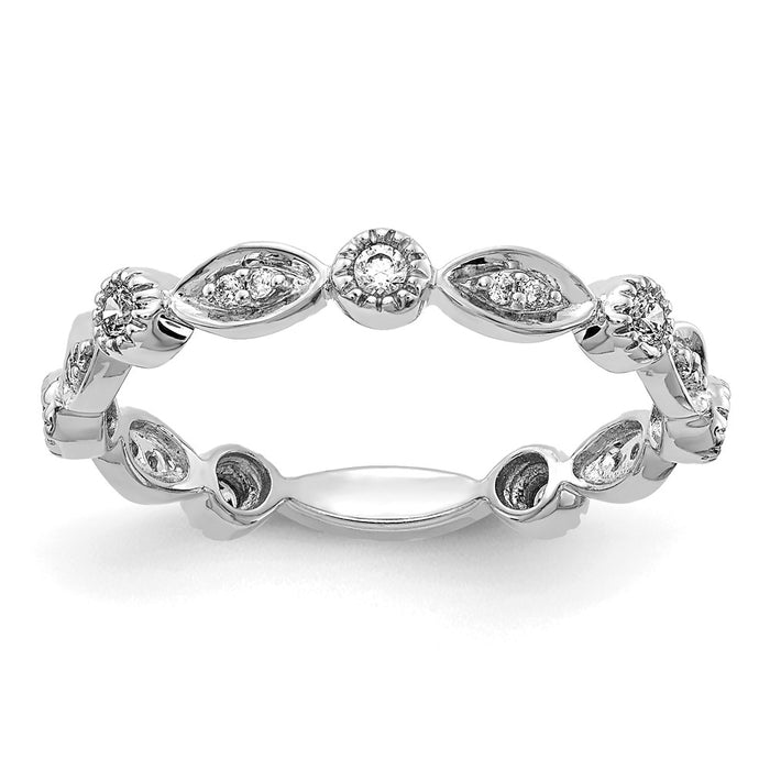Exclusive 14K White Gold Fashion Band - 1/5 Carat Lab-Grown Diamond, Stylish Value-1