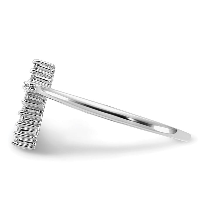 High-Quality 14K White Gold Cross Ring with 1/15 Carat Lab Grown Diamond, Stylish Value-4