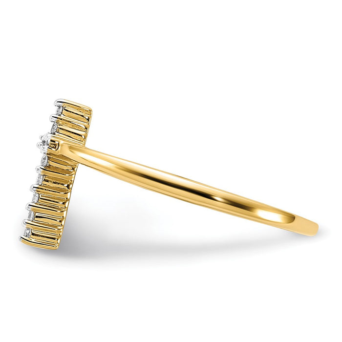 Shop 14K Yellow Gold Diamond-Studded Cross Ring - Stylish Luxury Jewelry-3