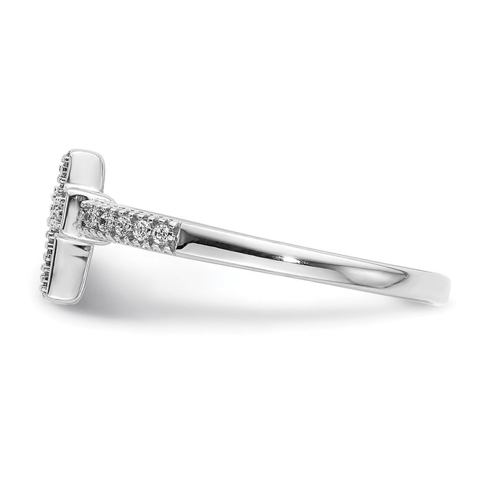 Shop Stylish Polished Diamond Cross Ring in 14K White Gold - Affordable Luxury!-3
