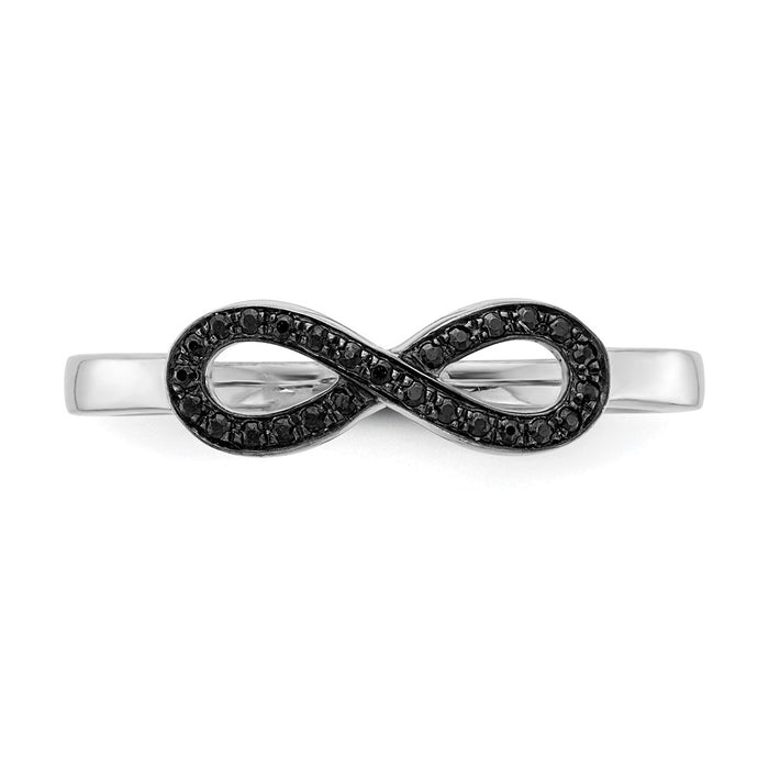 Shop Stylish 14K White Gold Infinity Ring with Black Diamonds | Luxury Value-4