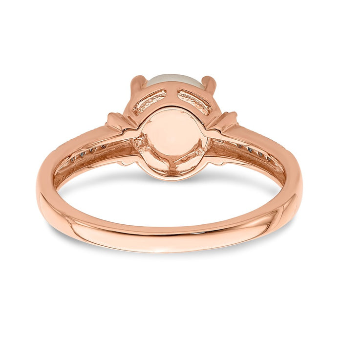 Shop Exclusive 10K Rose Gold 7MM Pearl & Diamond Ring - Stylish Luxury-2