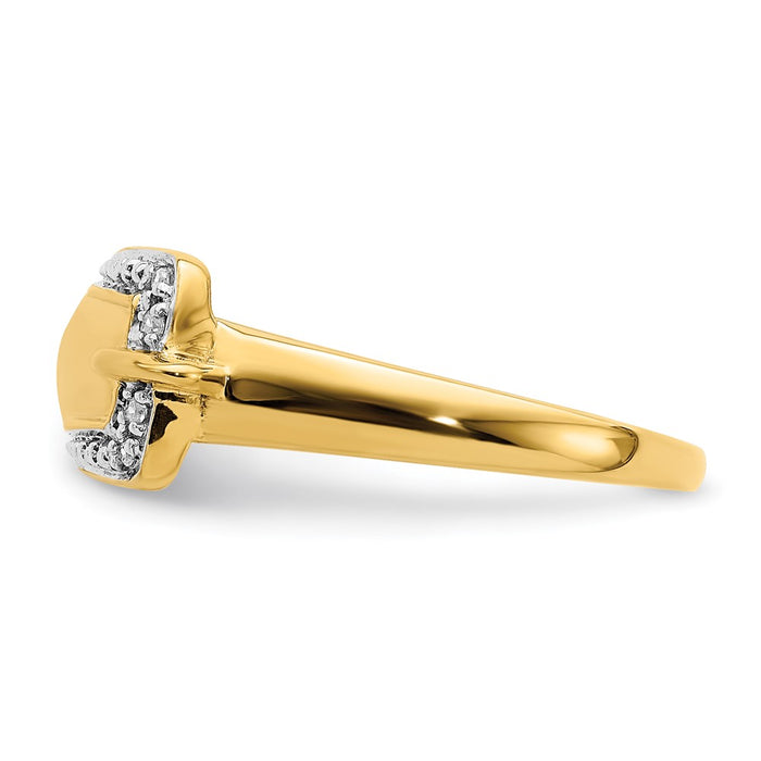 Buy Stylish 14K White Gold Rhodium-Plated Diamond Buckle Ring - Luxury Design-3