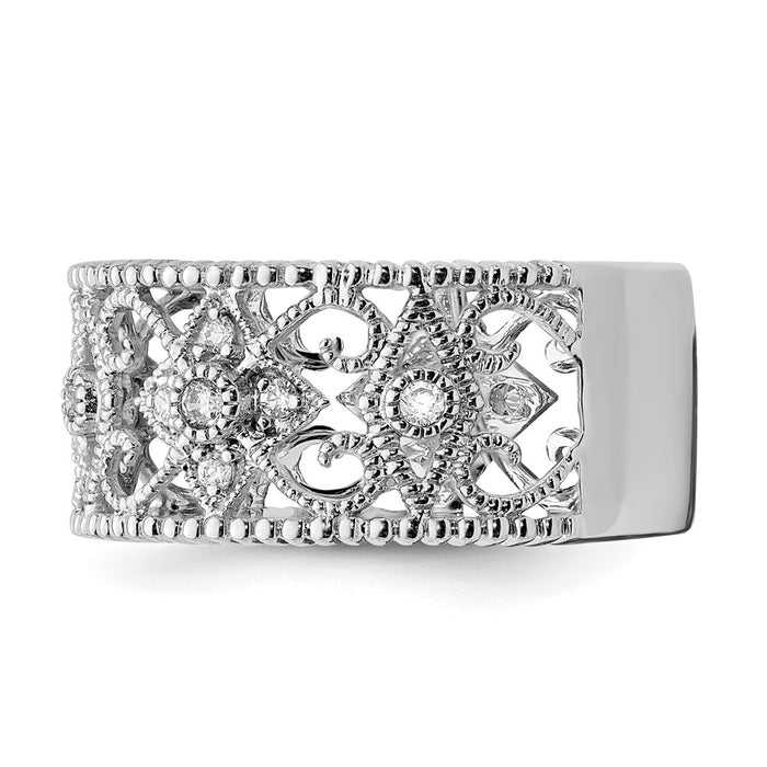 Shop 14K White Gold Vintage Diamond Band - Stylish and Affordable Luxury-3