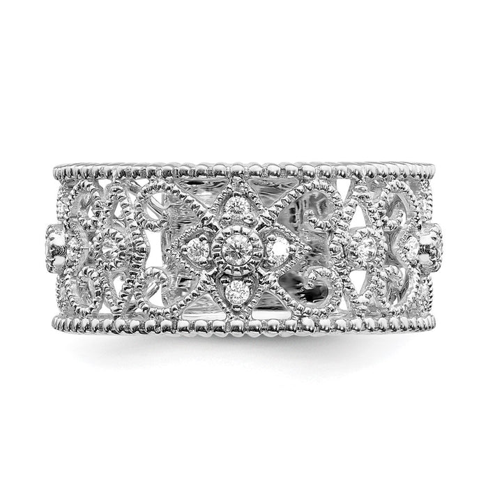Shop 14K White Gold Vintage Diamond Band - Stylish and Affordable Luxury-5