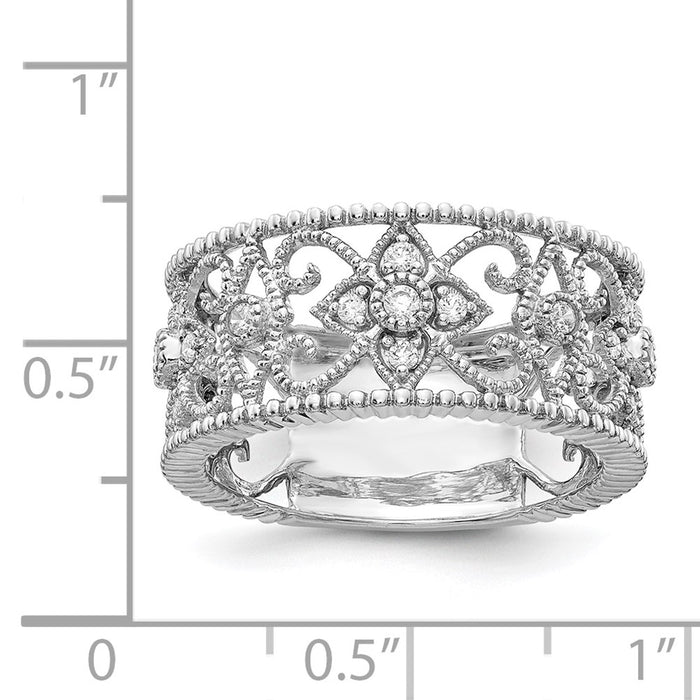 Shop 14K White Gold Vintage Diamond Band - Stylish and Affordable Luxury-4