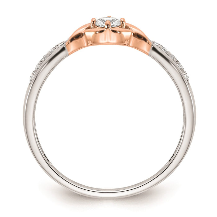 Exclusive 14K White & Rose Gold Engagement Ring - 1/10 Carat Diamond Luxury-2