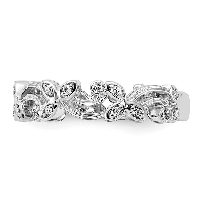 Buy Stylish 14K White Gold Diamond Floral Ring - Luxury Design, Perfect Value!-3