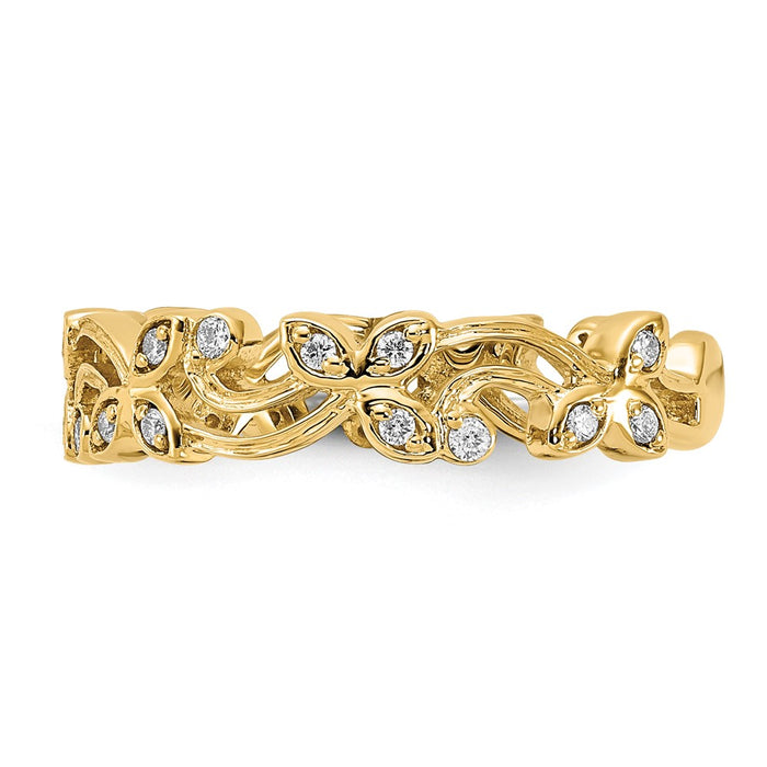 Exclusive 14K Gold Diamond Floral Ring - Stylish Design, Affordable Luxury-3