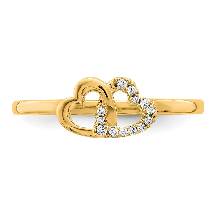 Order a Stylish 14K Gold Double Heart Diamond Ring - Luxury & Value Combined-4
