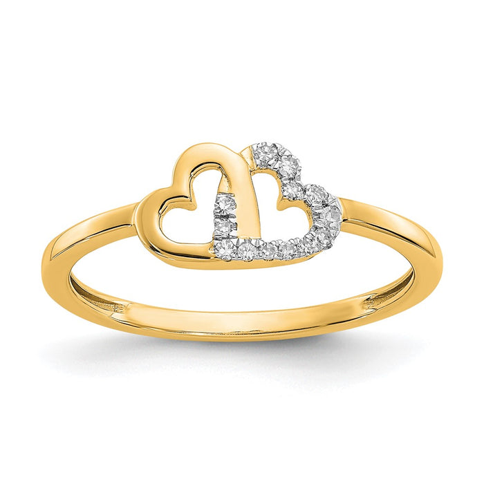 Order a Stylish 14K Gold Double Heart Diamond Ring - Luxury & Value Combined-1