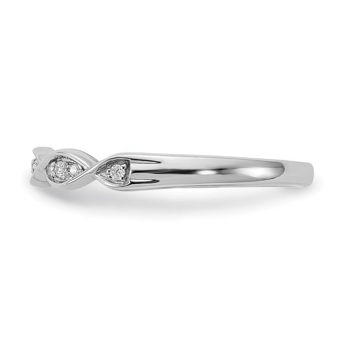 Buy Stylish 14K White Gold Criss-Cross Diamond Wedding Band - 1/15 Carat Value-3
