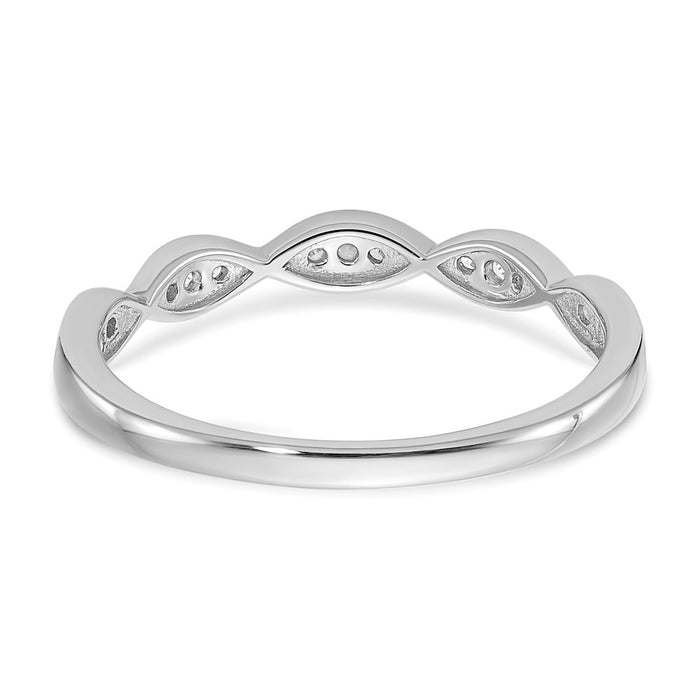 Buy Stylish 14K White Gold Criss-Cross Diamond Wedding Band - 1/15 Carat Value-5