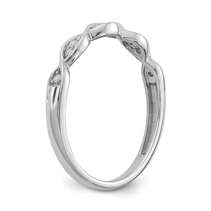 Buy Stylish 14K White Gold Criss-Cross Diamond Wedding Band - 1/15 Carat Value-6