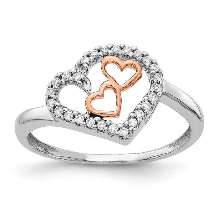 Shop Exclusive 14K White & Rose Gold Diamond Heart-Shaped Ring - Stylish Value!-1