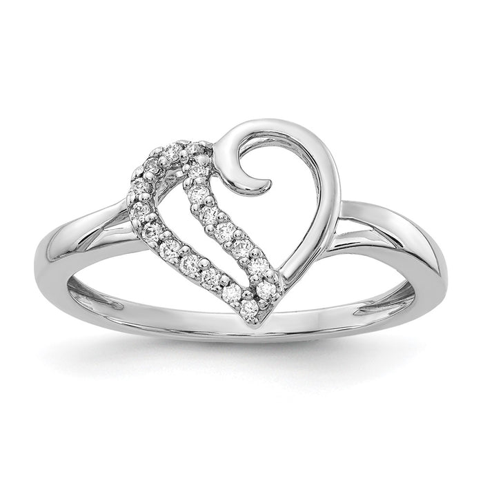 Exclusive 14K White Gold Heart-Shaped Diamond Ring - Stylish Value at 1.0ct-1