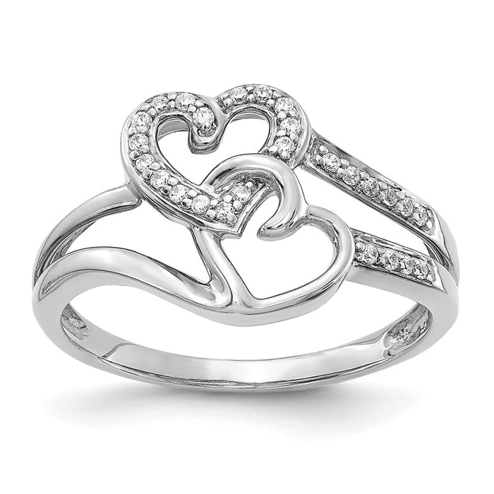 High-Quality 14K White Gold Heart-Shaped Diamond Ring - Stylish & Affordable-1