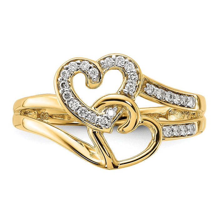 Exclusive 14K Gold Diamond Heart Ring - Stylish Luxury Design, Perfect Gift-4