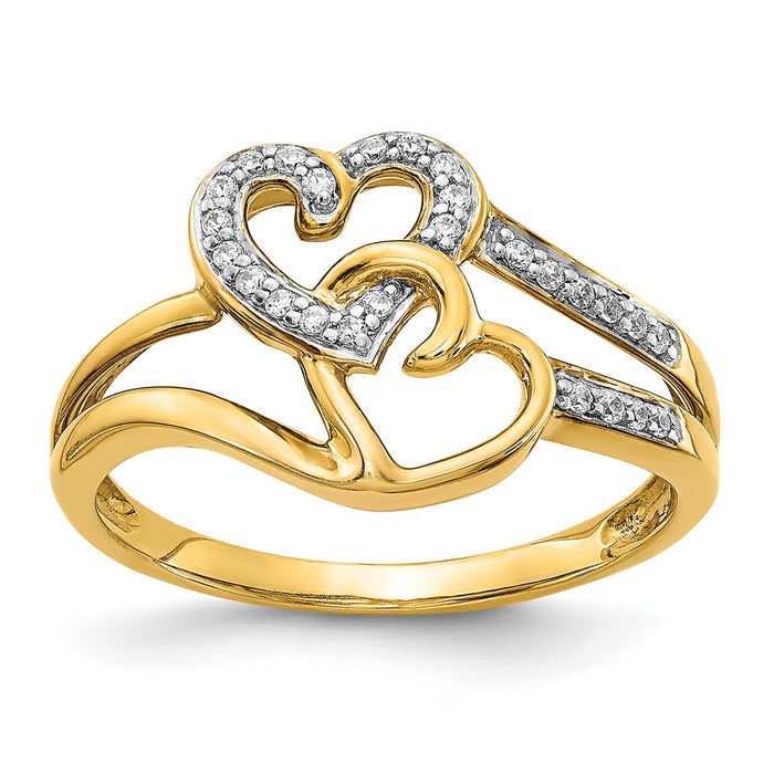 Exclusive 14K Gold Diamond Heart Ring - Stylish Luxury Design, Perfect Gift-1