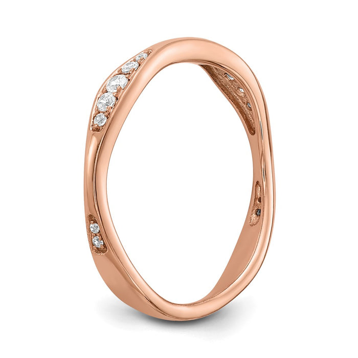 High-Quality 14K Rose Gold Wedding Band with 1/8 Carat Diamond - Stylish Value!-5