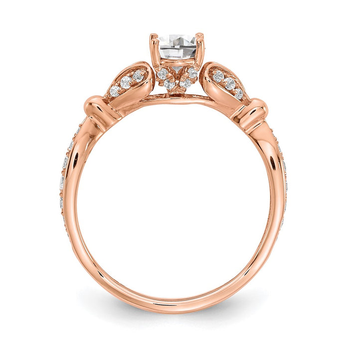 Buy Stylish 14K Rose Gold Semi-Mount Engagement Ring with Hearts Design, 1/2 Carat Oval Center-2