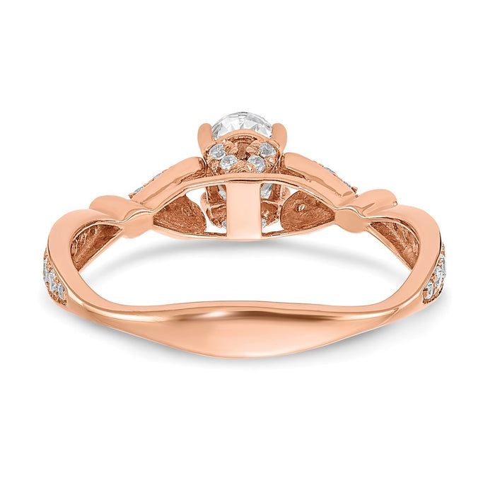 Buy Stylish 14K Rose Gold Semi-Mount Engagement Ring with Hearts Design, 1/2 Carat Oval Center-5