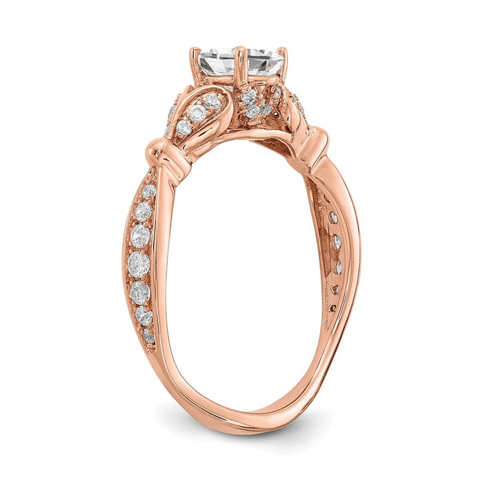 Buy Stylish 14K Rose Gold Semi-Mount Engagement Ring with Hearts Design, 1/2 Carat Oval Center-6