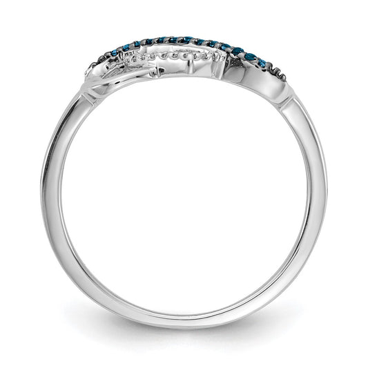 Buy Exclusive 14K White Gold Infinity Heart Ring, 0.85ct Blue & White Diamonds, Stylish Design