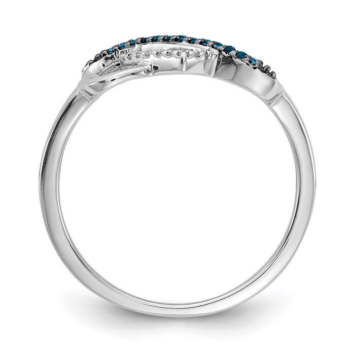 Buy Exclusive 14K White Gold Infinity Heart Ring, 0.85ct Blue & White Diamonds, Stylish Design-2