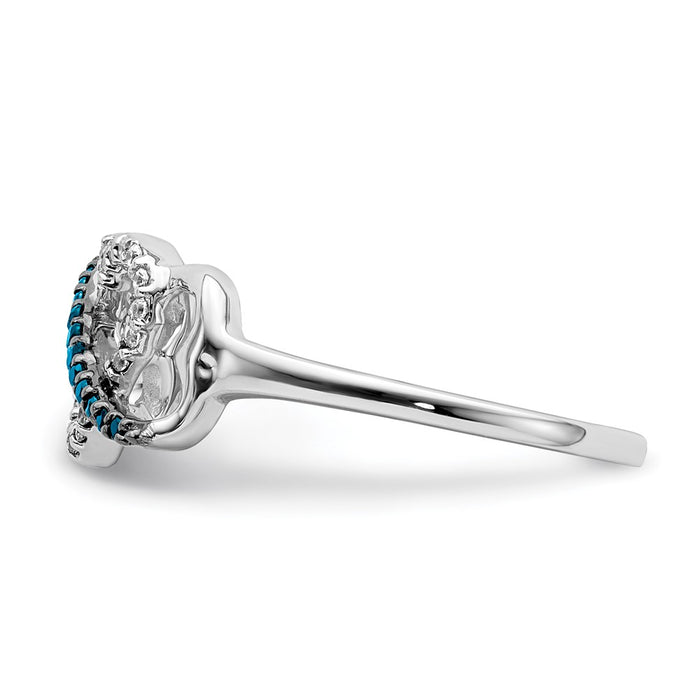 Buy Exclusive 14K White Gold Infinity Heart Ring, 0.85ct Blue & White Diamonds, Stylish Design-3