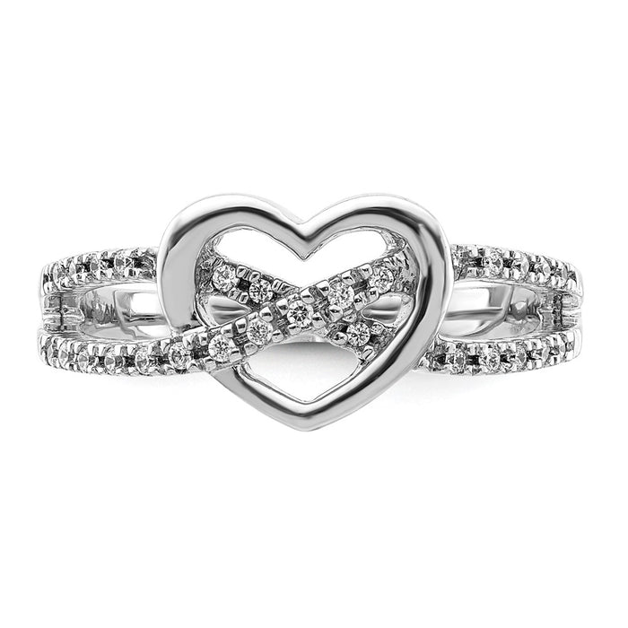 Order Affordable 14K White Gold Heart-Shaped Diamond Ring - Elegant Design-5