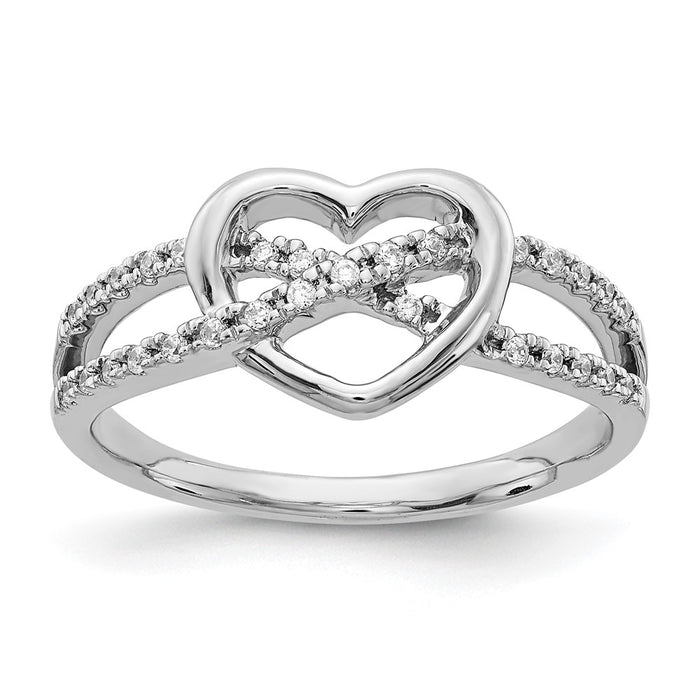 Order Affordable 14K White Gold Heart-Shaped Diamond Ring - Elegant Design-1