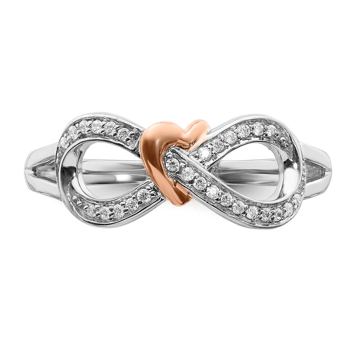 Buy Exclusive 14K Two-Tone Diamond Infinity Heart Ring - Stylish Design, Affordable Price-4