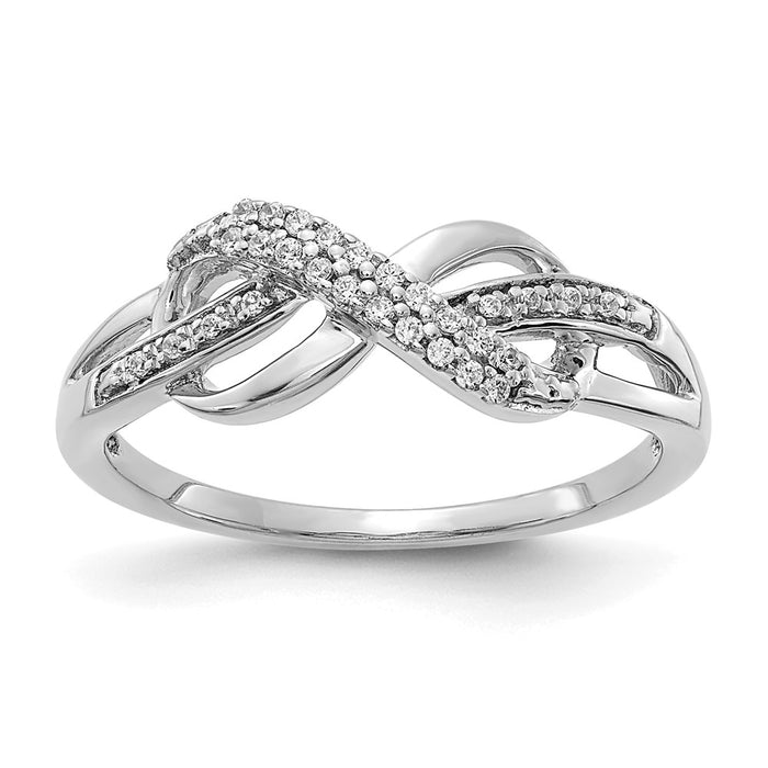 Buy Exclusive 14K White Gold Infinity Symbol Ring with 1/10 Carat Diamond-1