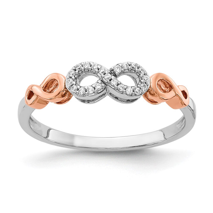 Buy Exclusive 10K Rose Gold & White Rhodium Diamond Infinity Band - Stylish Value!-1