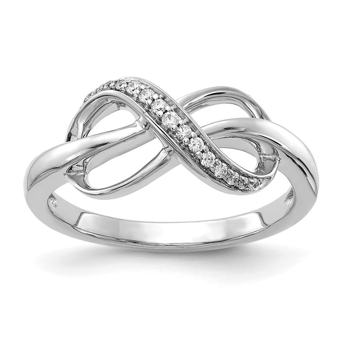 Shop Stylish 14K White Gold Infinity Diamond Ring - Luxury with .85mm Width-1