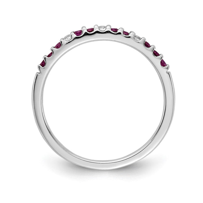 Exclusive 14K White Gold Ruby & Diamond Eternity Band - Stylish Luxury Value-2