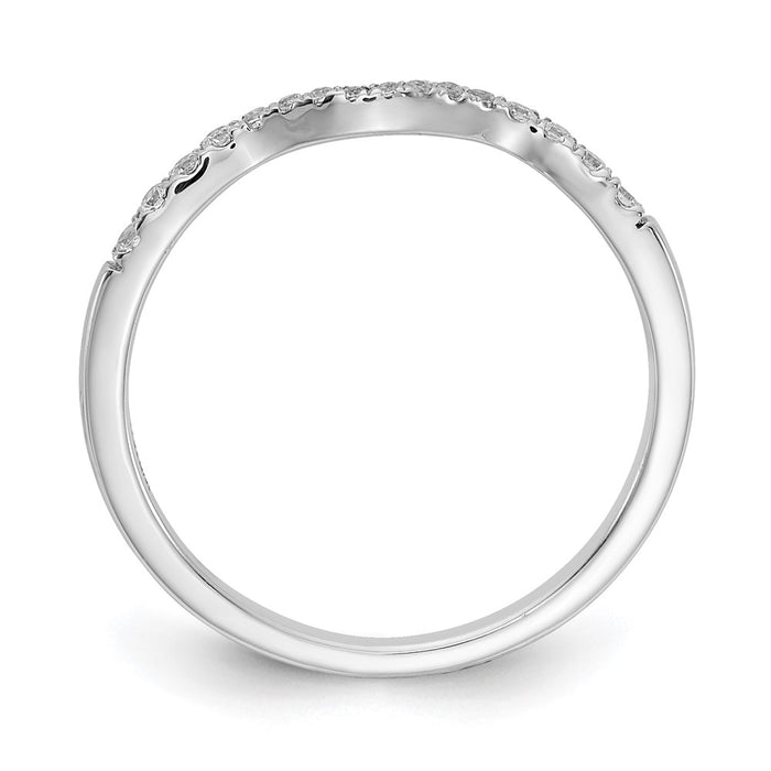 Exclusive 14K White Gold 1/8 Carat Diamond Wedding Band - Stylish Value-2