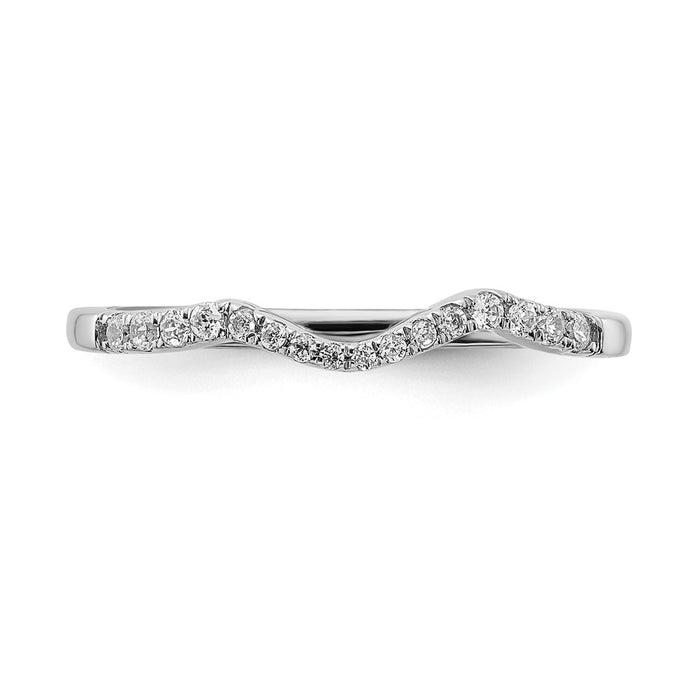 Exclusive 14K White Gold 1/8 Carat Diamond Wedding Band - Stylish Value-4