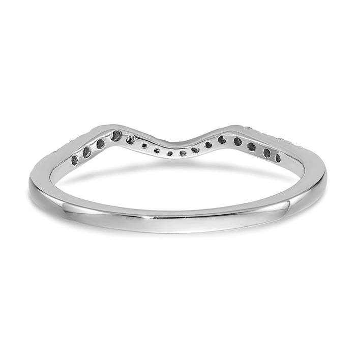 Exclusive 14K White Gold 1/8 Carat Diamond Wedding Band - Stylish Value-5