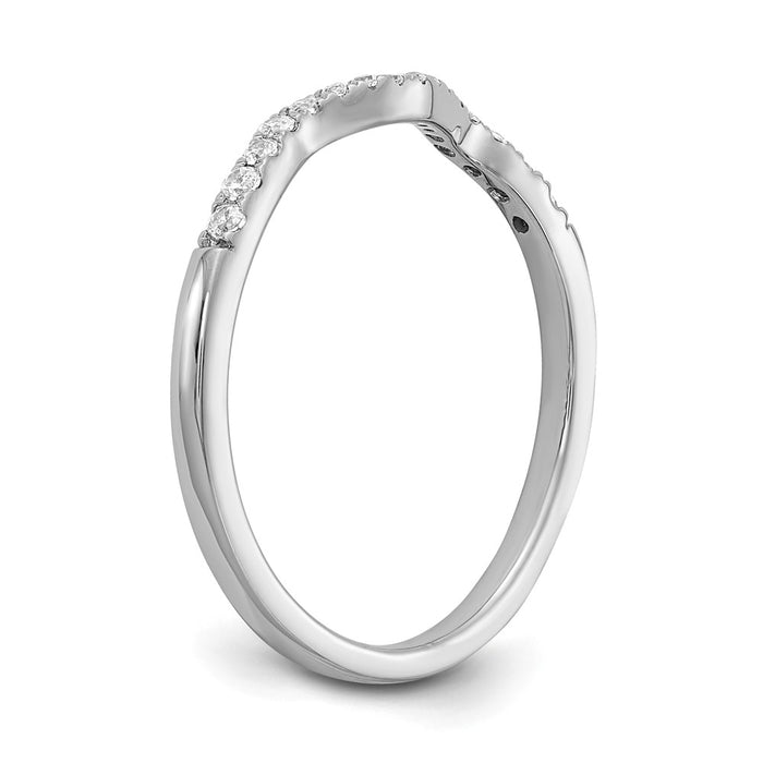Exclusive 14K White Gold 1/8 Carat Diamond Wedding Band - Stylish Value-6