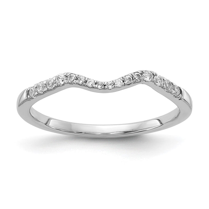 Exclusive 14K White Gold 1/8 Carat Diamond Wedding Band - Stylish Value-1