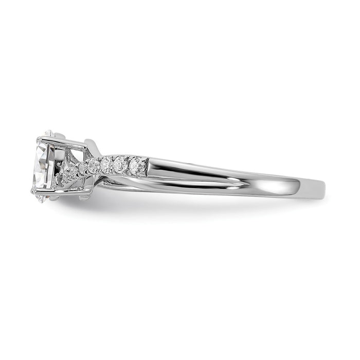 Buy Stylish 14K White Gold By-Pass Engagement Ring with 1/10 Carat Diamonds-3